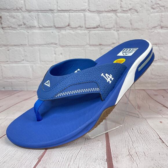Reef Fanning x MLB LA Dodgers With Bottle Opener Flip Flops Sandals Mens Size 13 - Picture 3 of 11